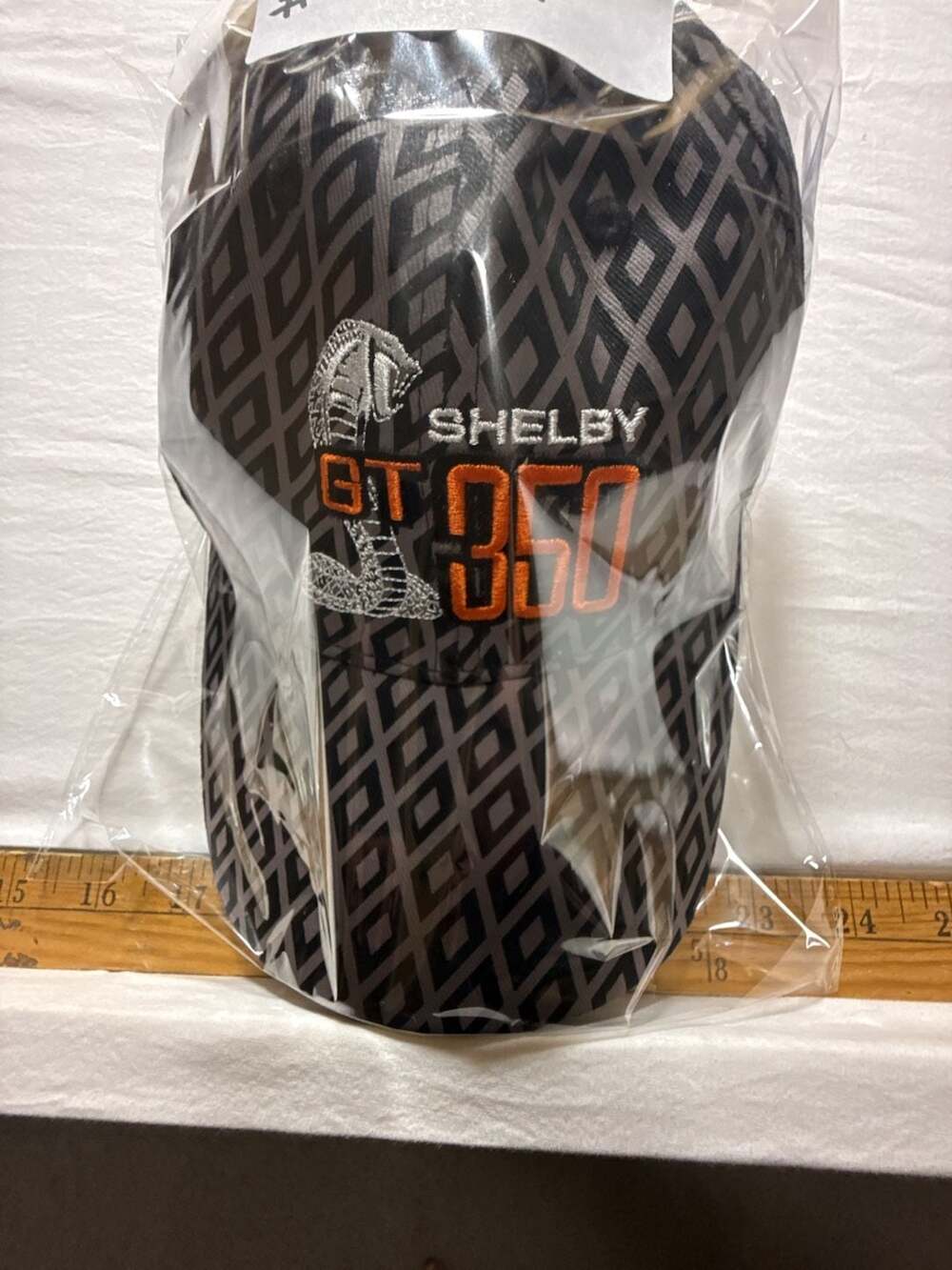 Shelby GT350 Baseball Cap Black Diamond Pattern Adjustable